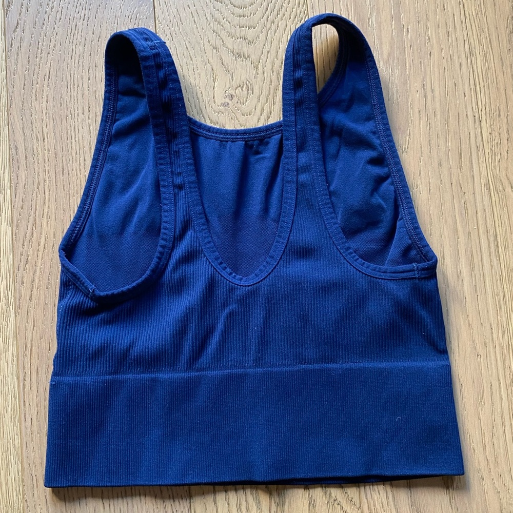 Blue fitted top sports bra - XS - Picture 2 of 3